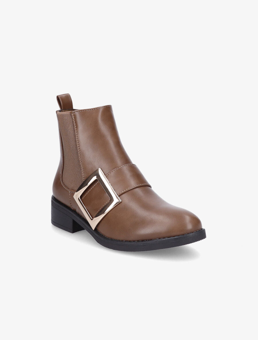 Bottines à bride carrée - Taupe - 2