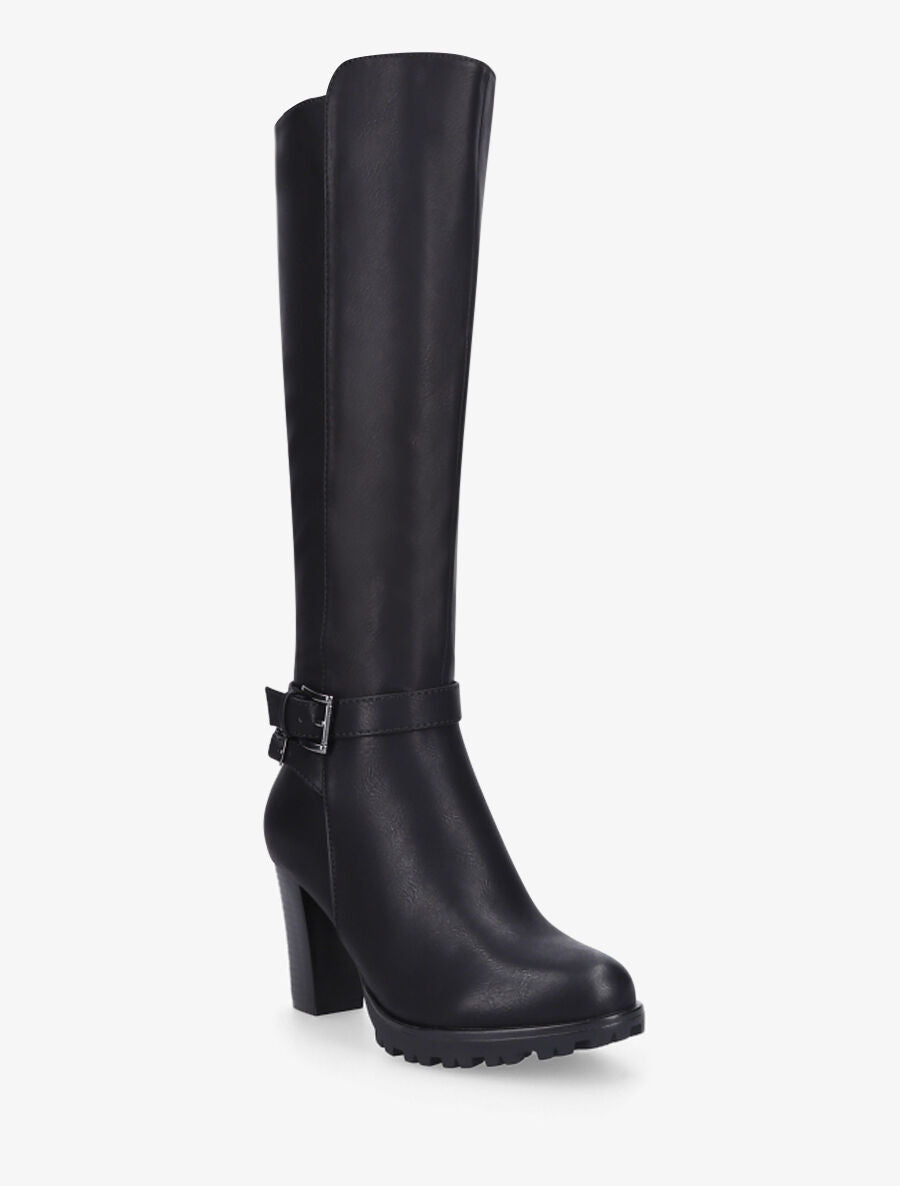 Bottes en simili à talon haut - Noir - 2