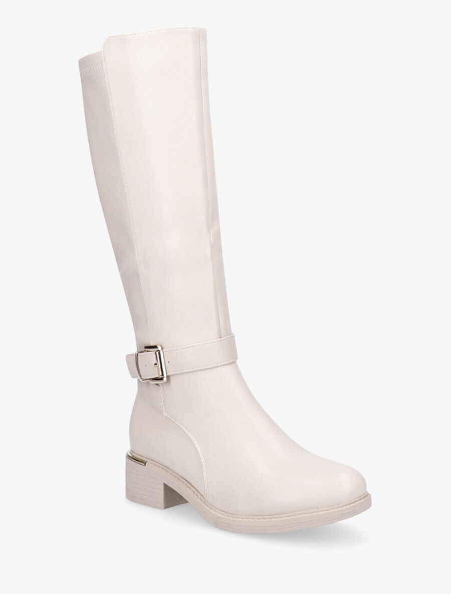 Bottes classiques à empiècement métallique - Beige - 2