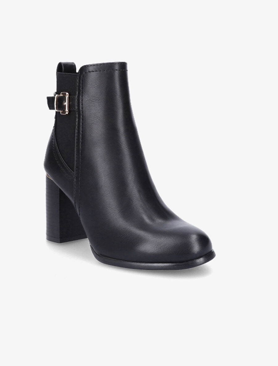 Bottines à talon et boucle - Noir - 2