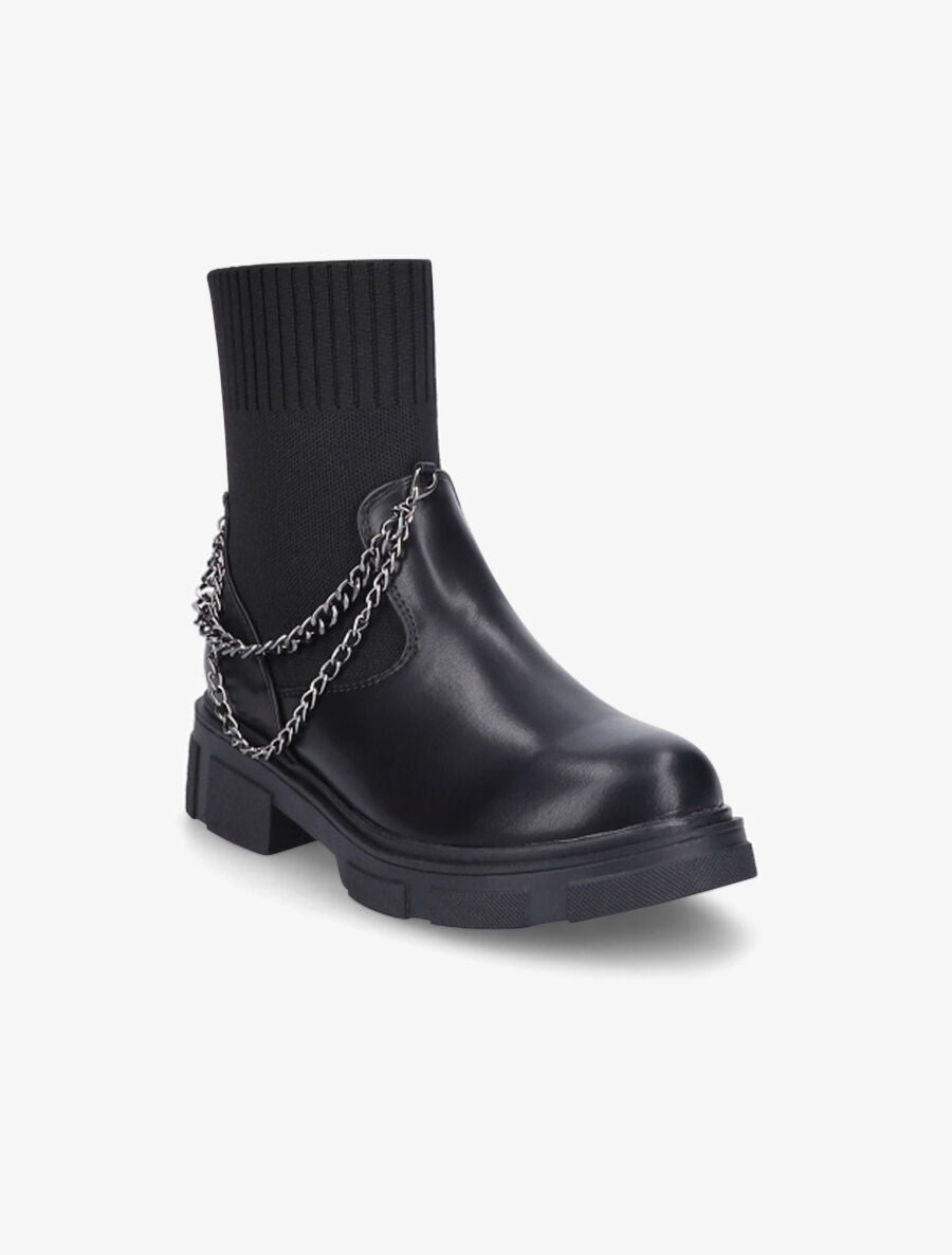 Bottines chaussettes et chaînettes amovibles - Noir - 2