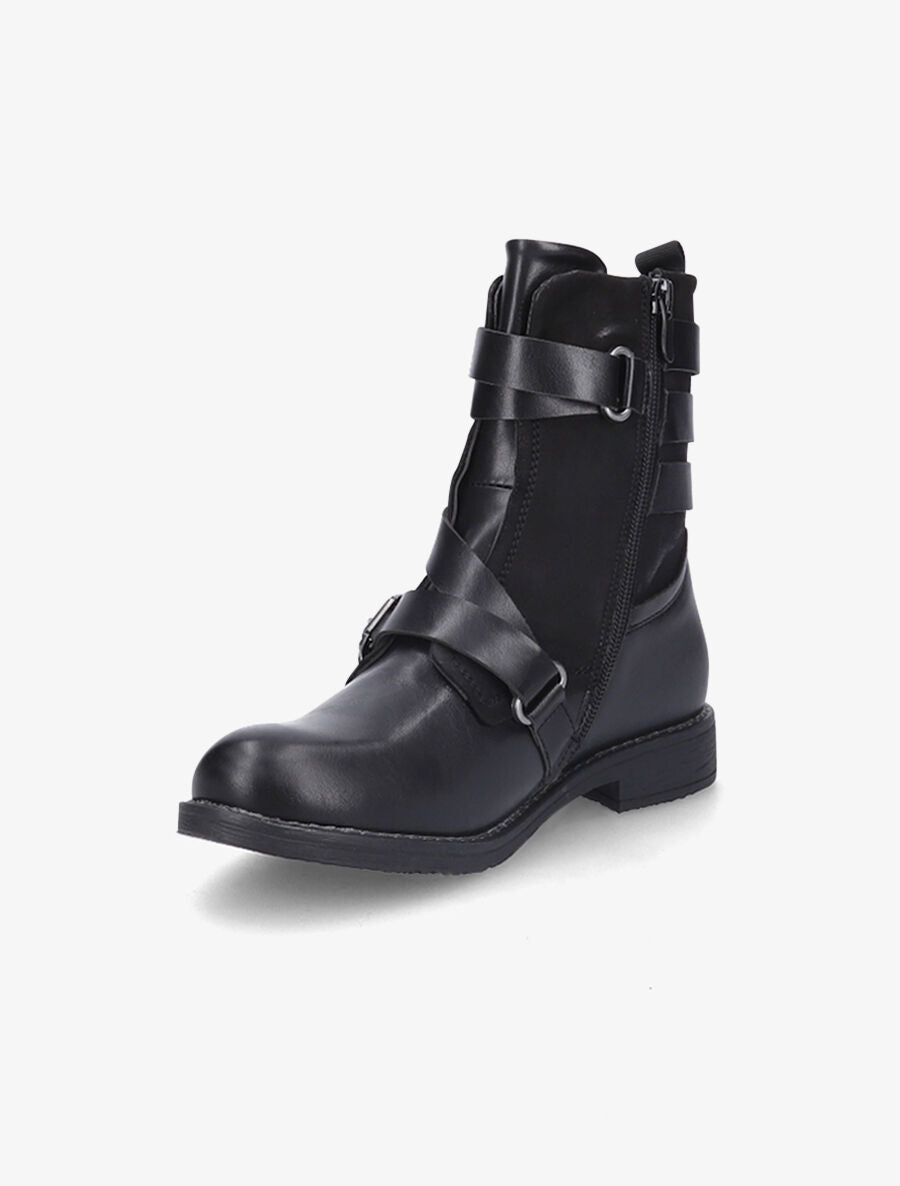 Bottines montantes à sangles - Noir - 3