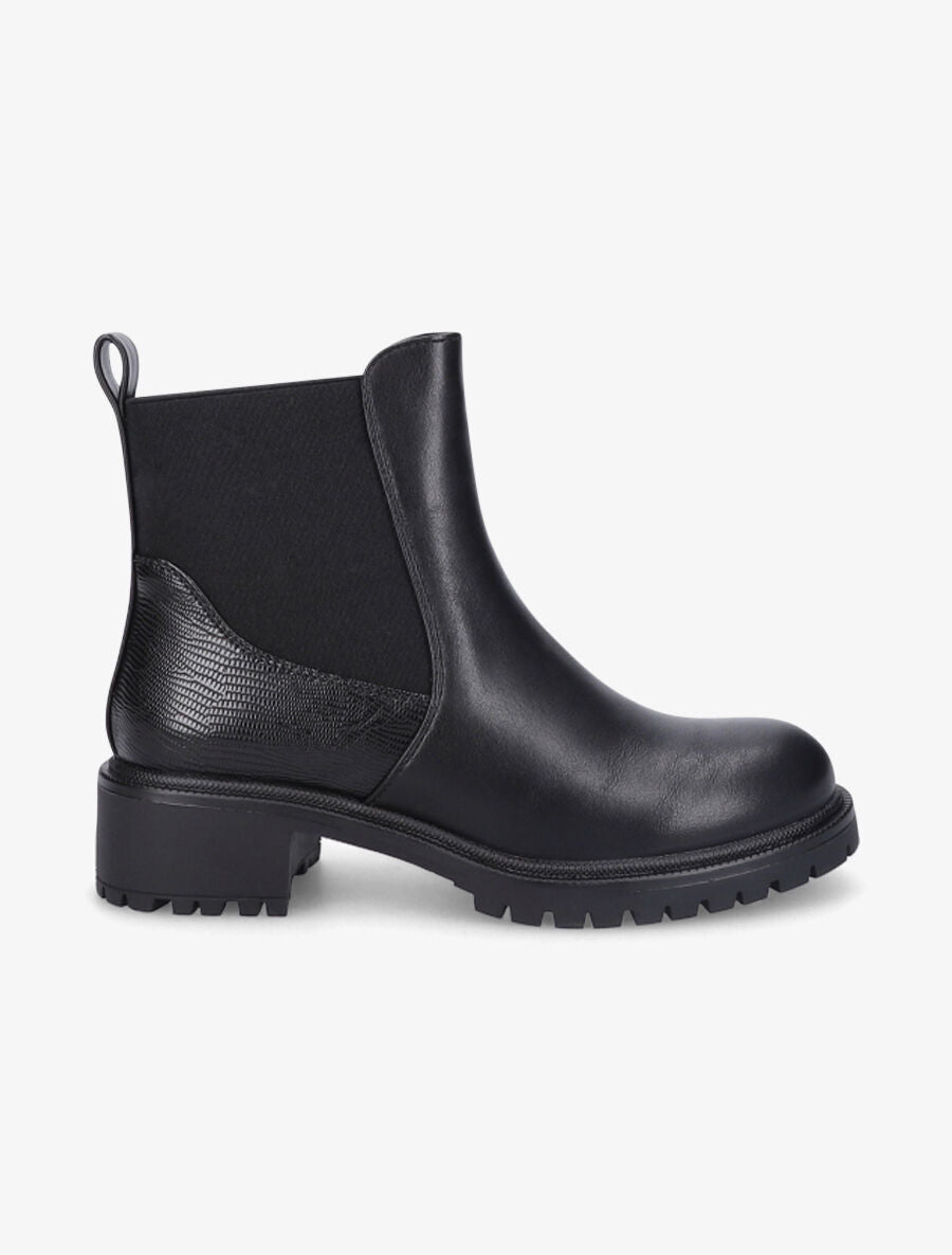 Bottines élastiquées à contrefort texturé - Noir - 1