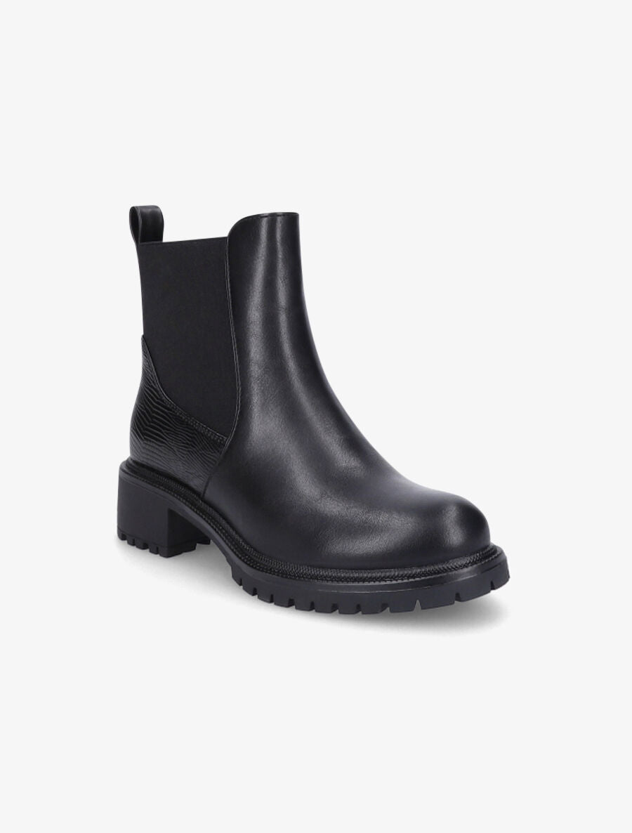 Bottines élastiquées à contrefort texturé - Noir - 2