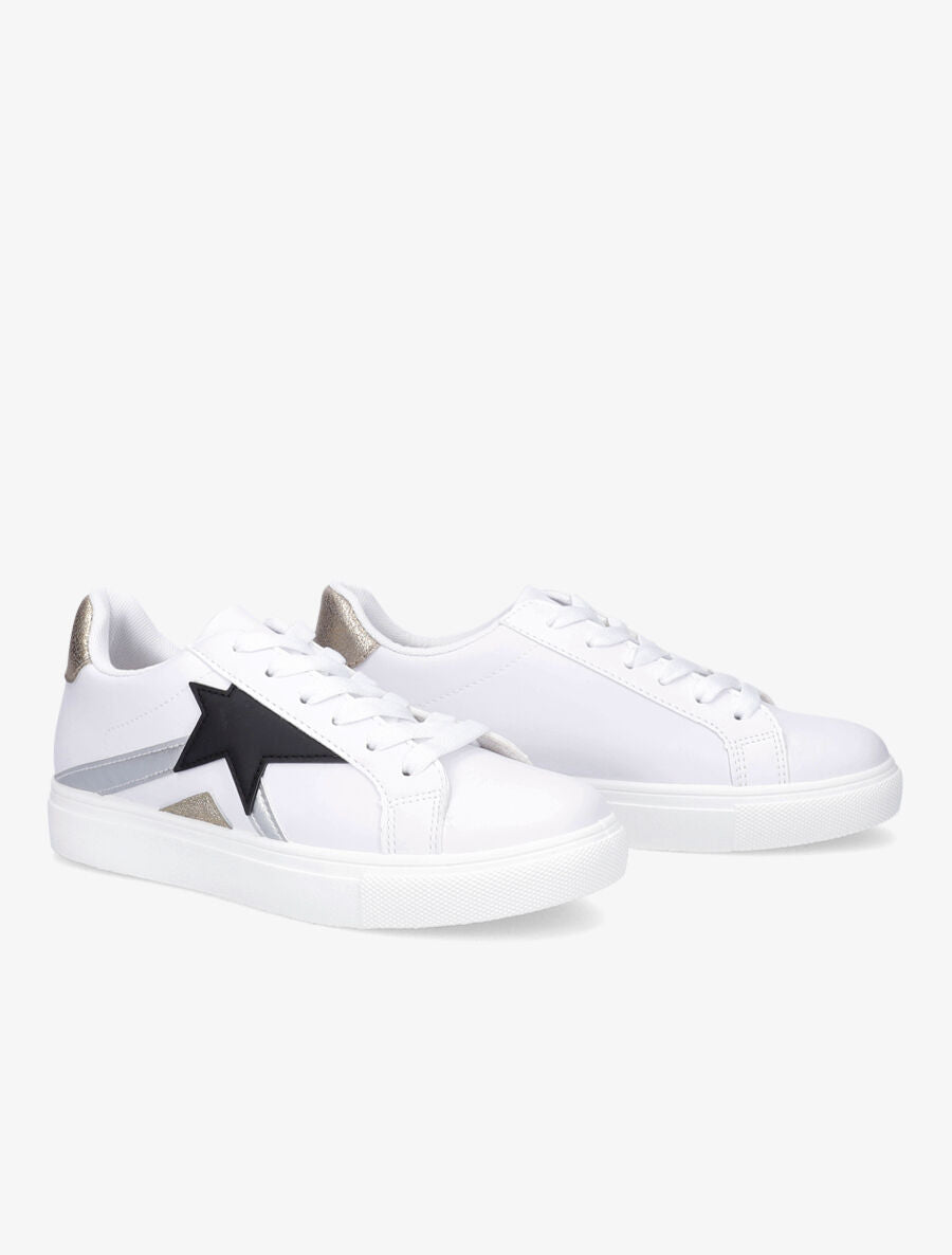 Baskets étoile en simili - Noir - 4