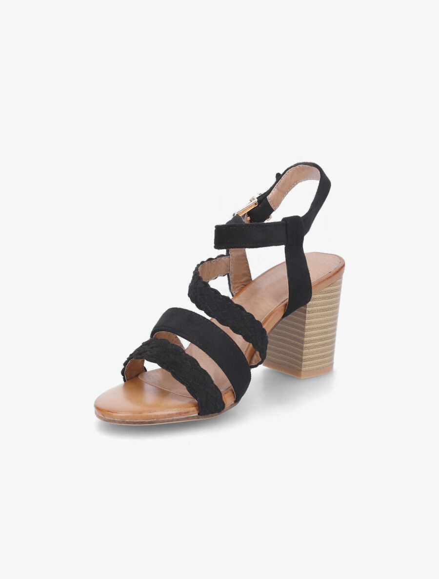 Sandales en suédine multi brides - Noir - 3