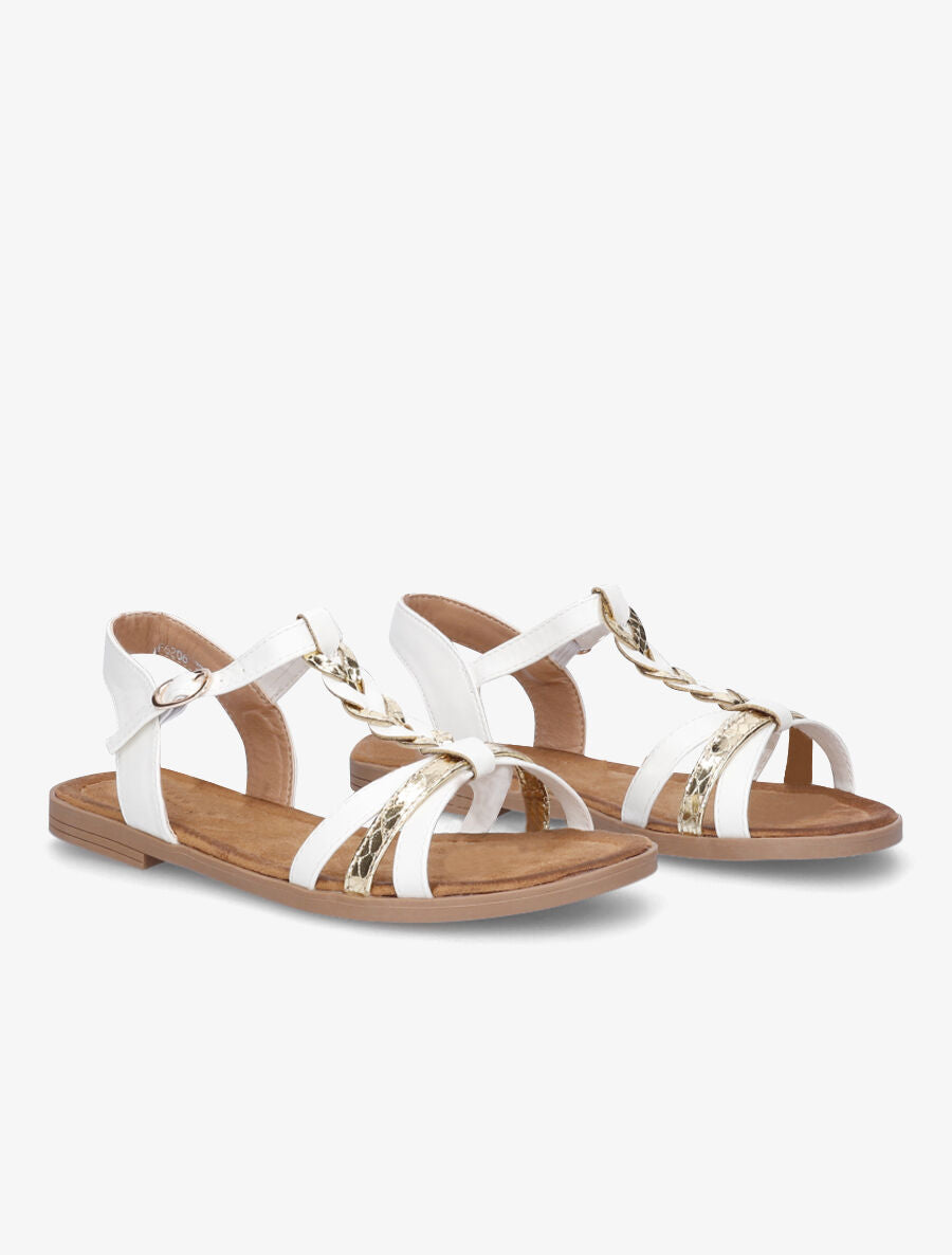 Nu-pieds tressés et irisés - Blanc - 4