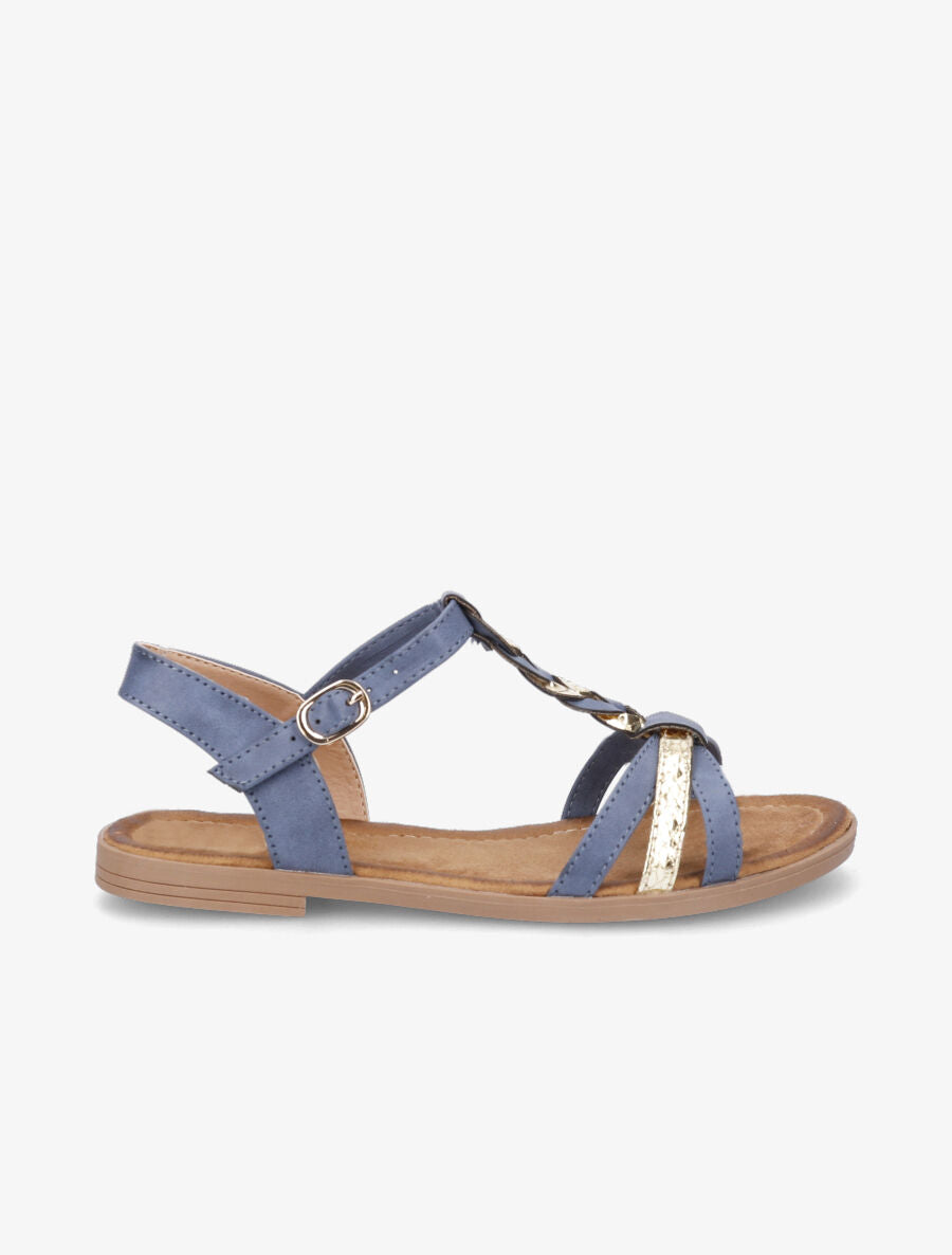 Nu-pieds tressés et irisés - Bleu - 1