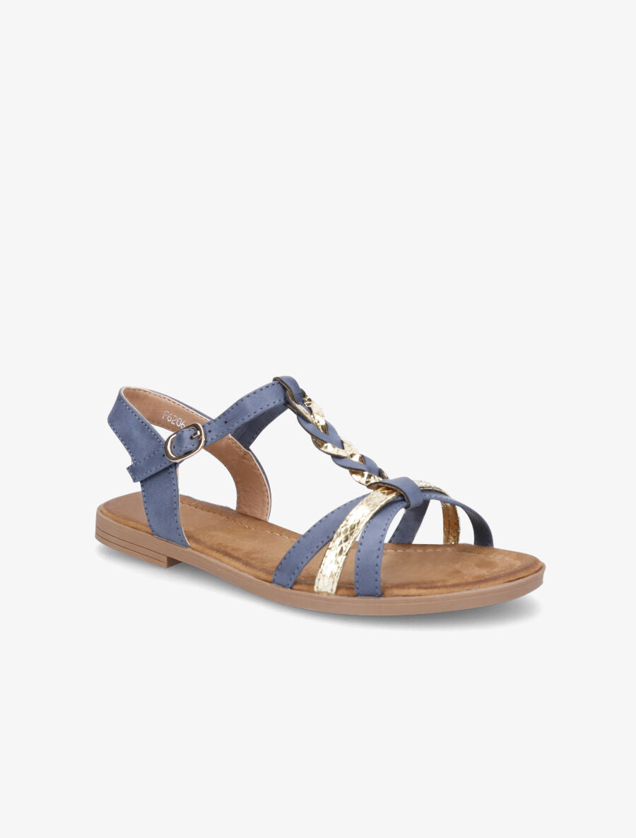 Nu-pieds tressés et irisés - Bleu - 2
