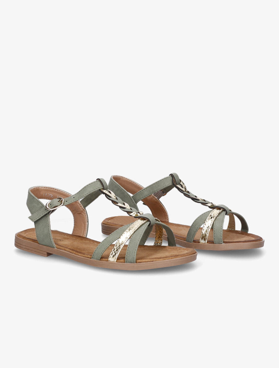 Nu-pieds tressés et irisés - Vert - 4
