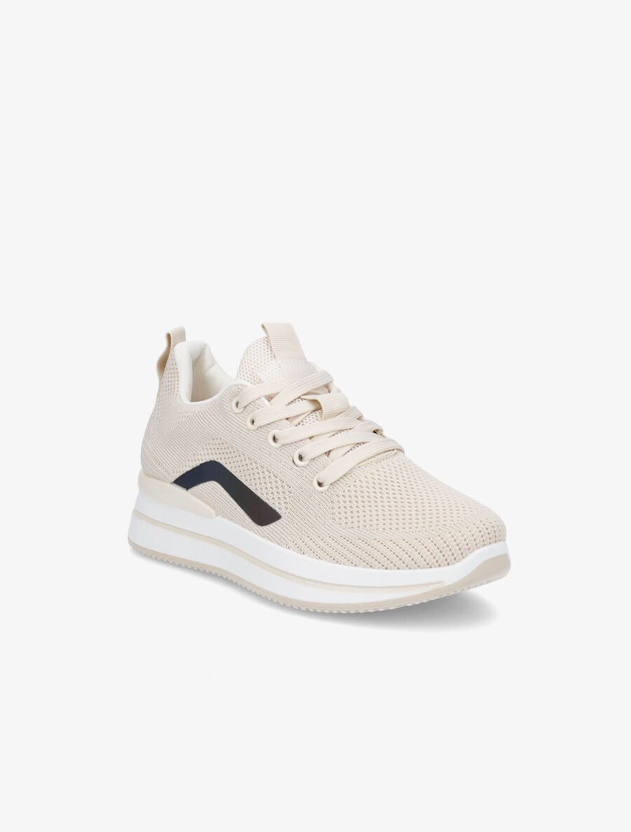 Running en toile bande holographique - Beige - 2
