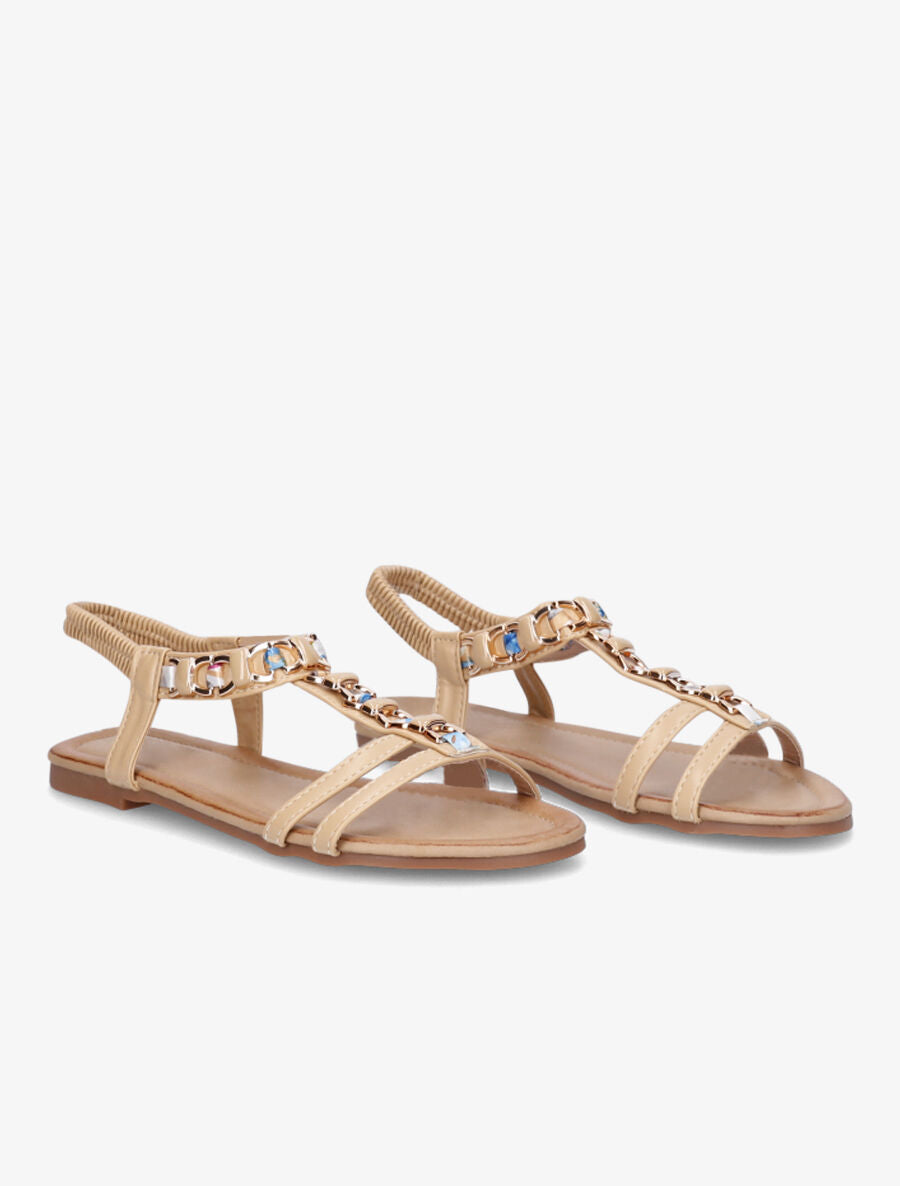 Nu-pieds bijou en simili - Beige - 4