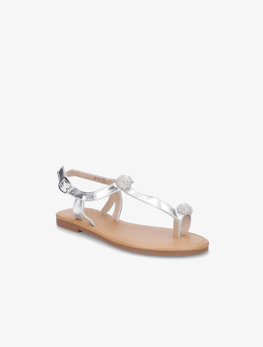 Nu-pieds à bijoux en strass - Argent - 2
