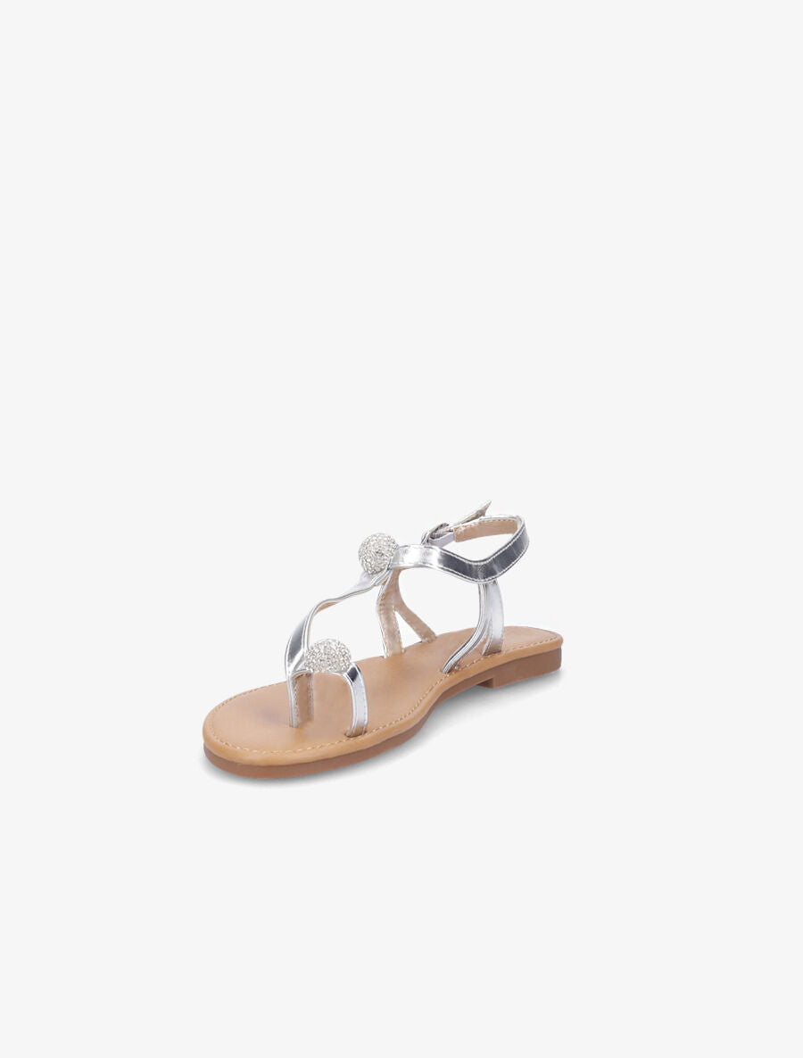 Nu-pieds à bijoux en strass - Argent - 3