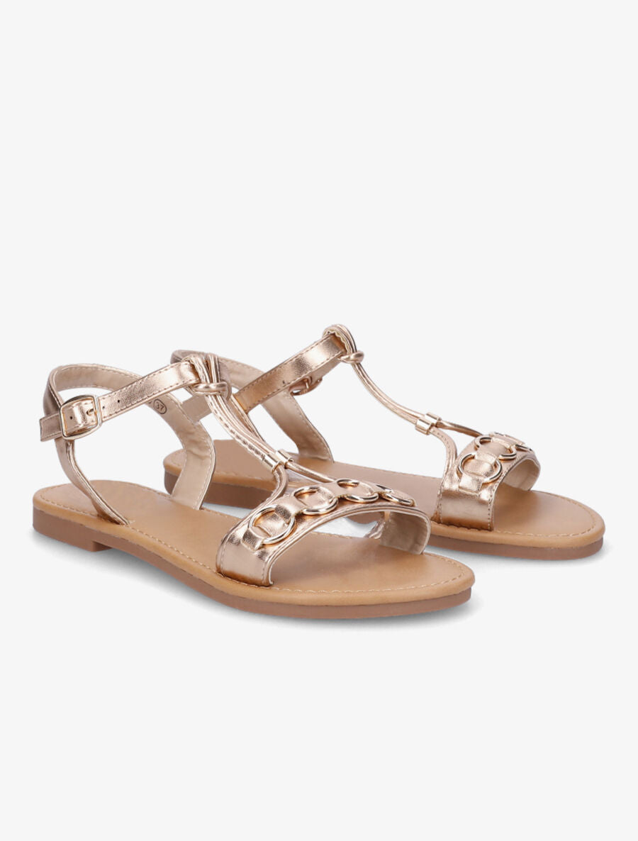 Nu-pieds brides à anneaux - Rose gold - 4
