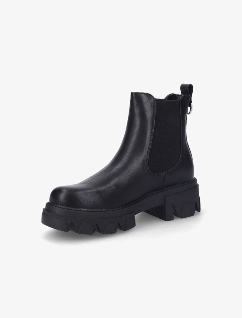 Chelsea boots à bout rond et anneau métallique - Noir - 4