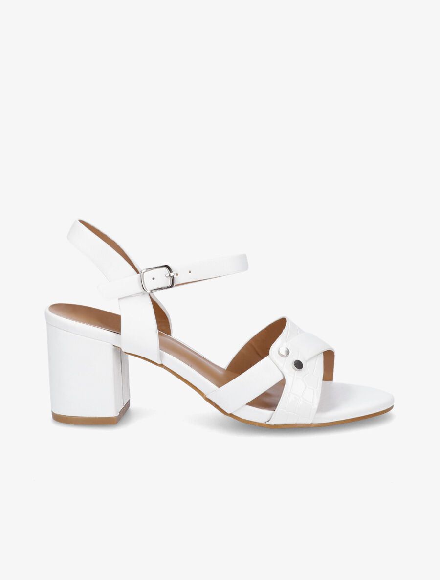 Sandales en simili à brides entrecroisées - Blanc - 5
