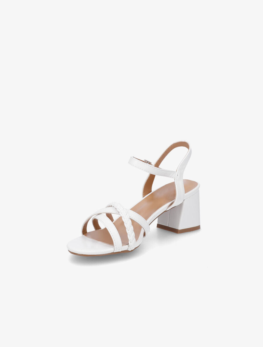 Sandales classiques en simili à brides croisées - Blanc - 3