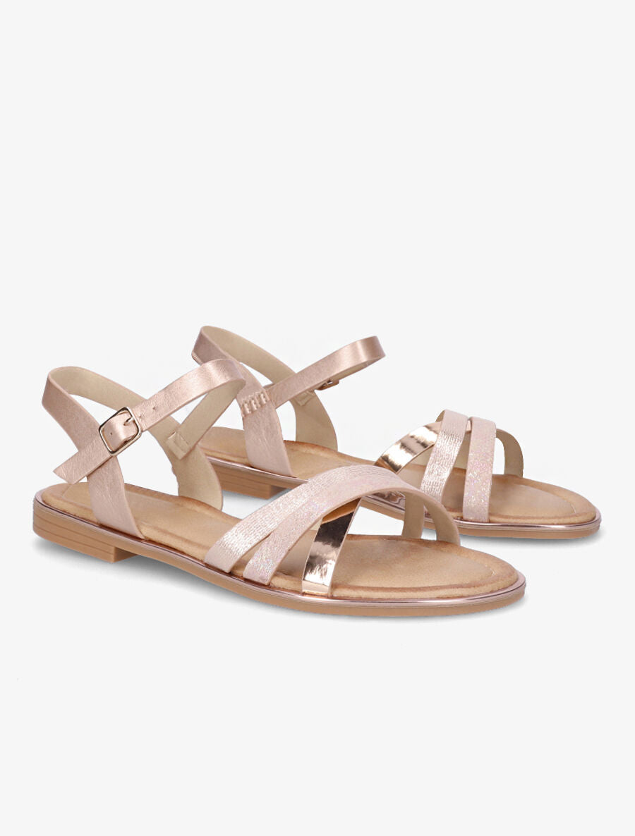Nu-pieds à brides fantaisies - Rose gold - 4