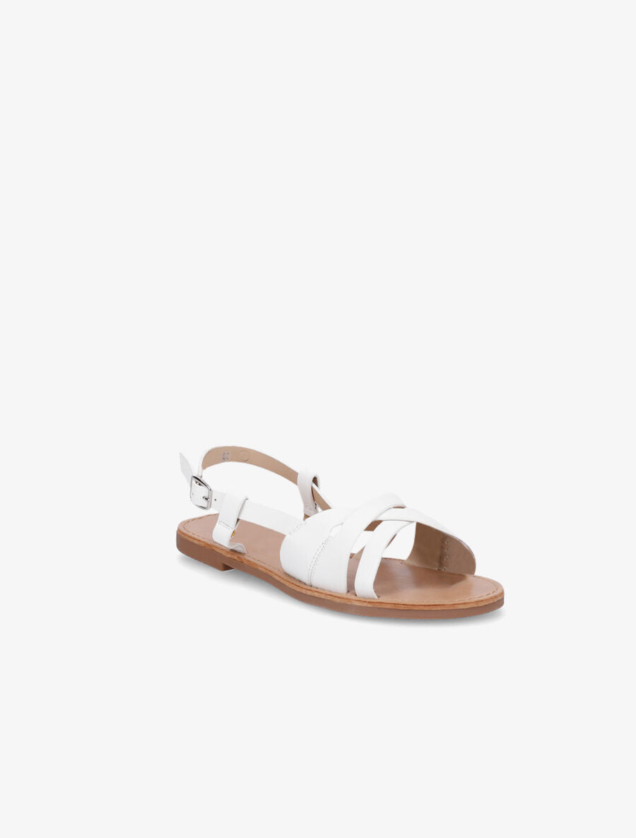 Nu-pieds en simili brides croisées - Blanc - 2