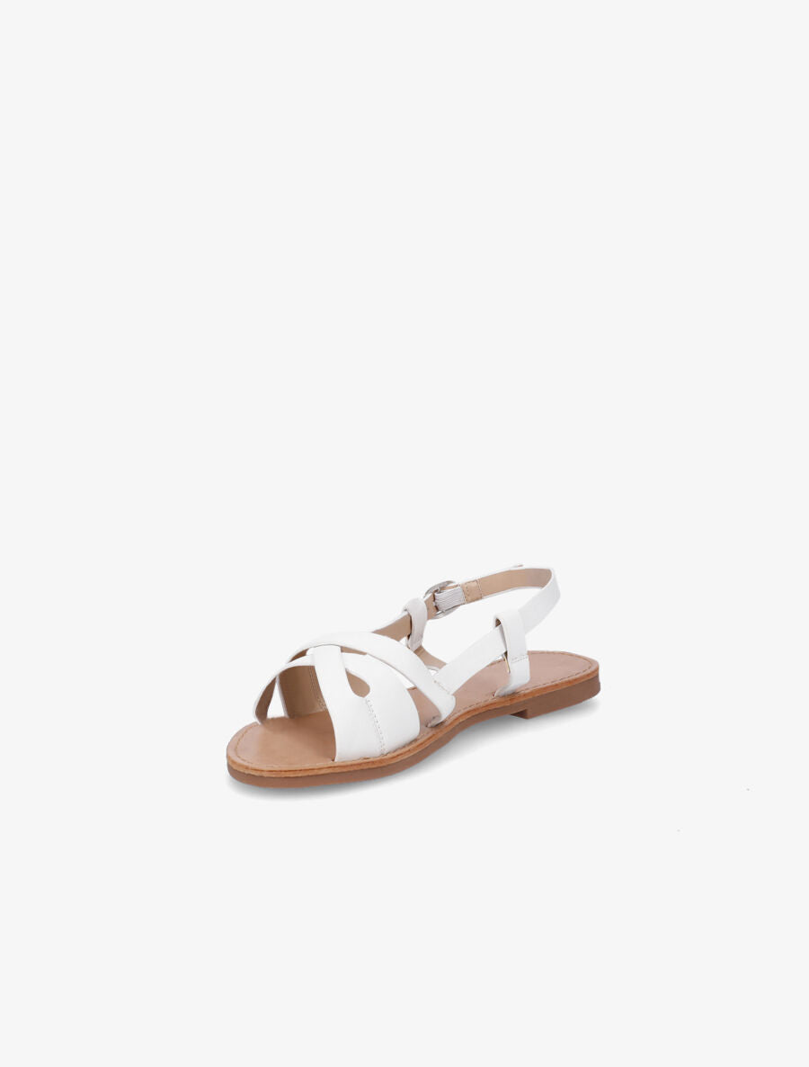 Nu-pieds en simili brides croisées - Blanc - 3