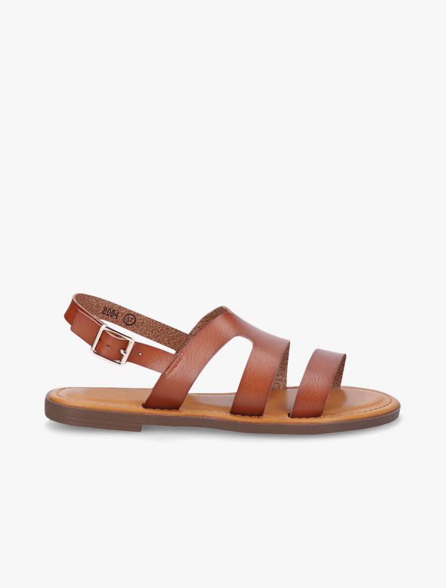 Nu-pieds classiques en simili - Camel - 5