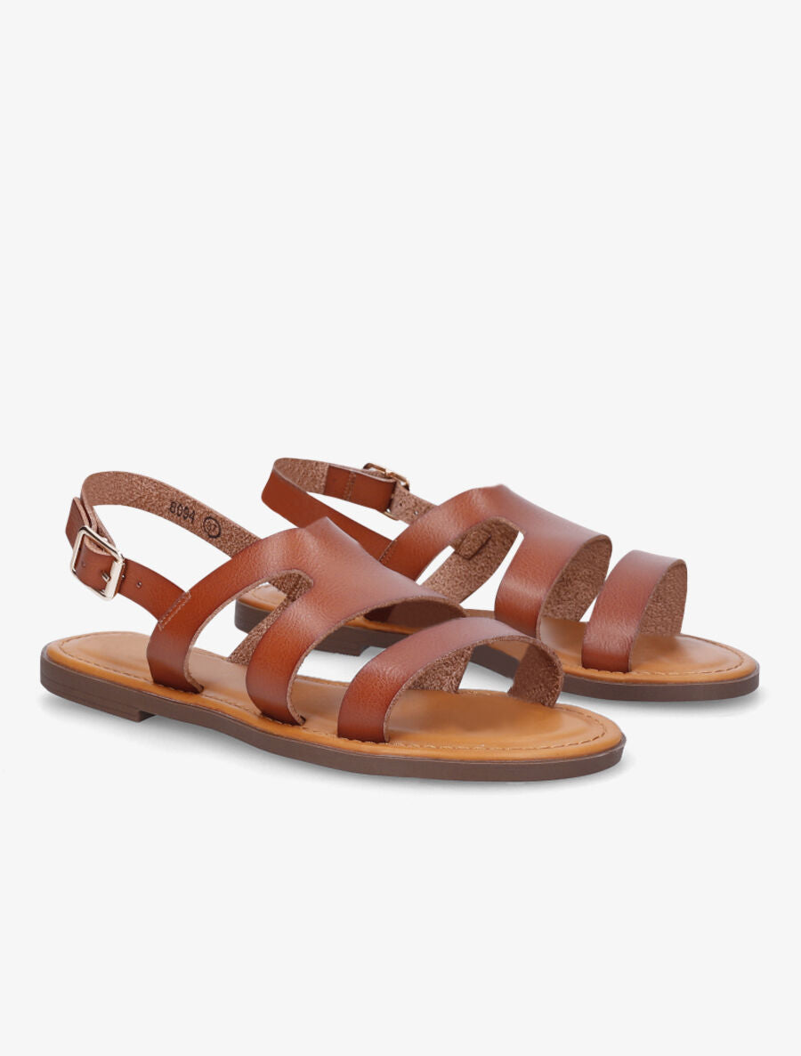 Nu-pieds classiques en simili - Camel - 4