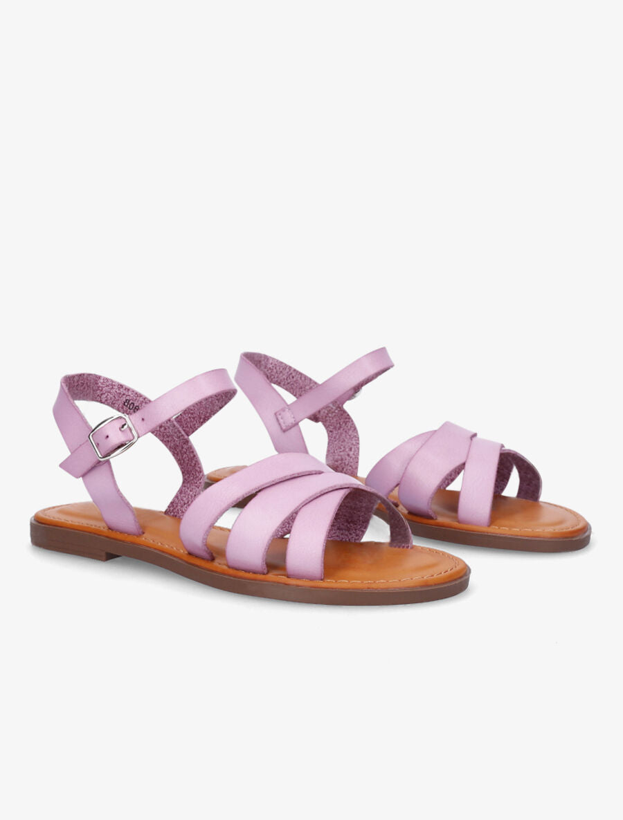 Nu-pieds classiques à brides entrecroisées - Lilas - 4