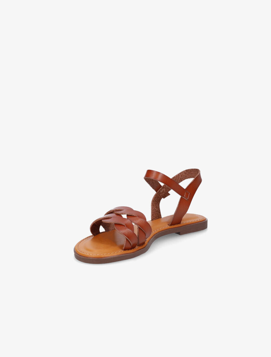 Nu-pieds tressés en simili - Camel - 3