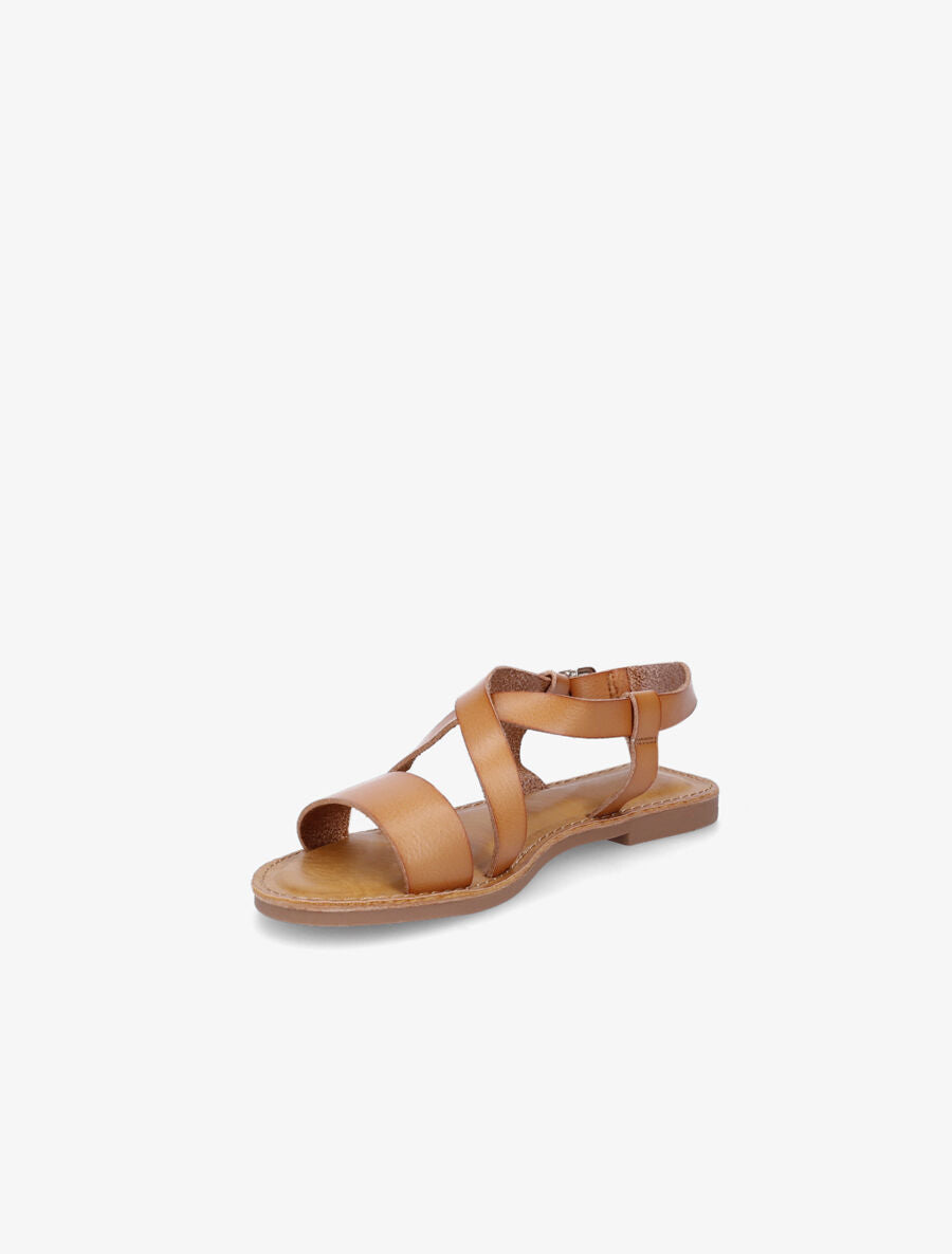 Nu-pieds basiques à brides croisées - Camel clair - 3