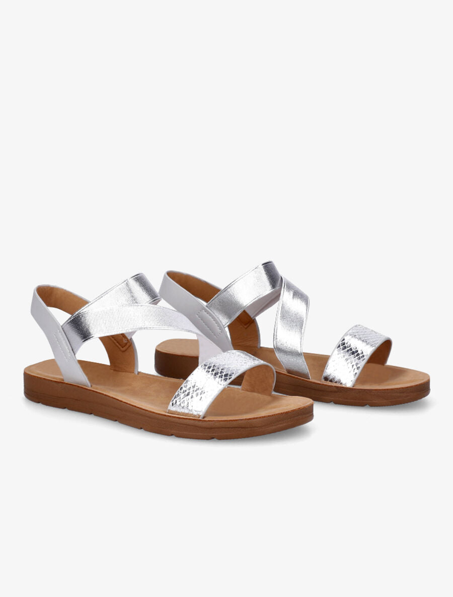 Nu-pieds élastiqués - Argent - 4