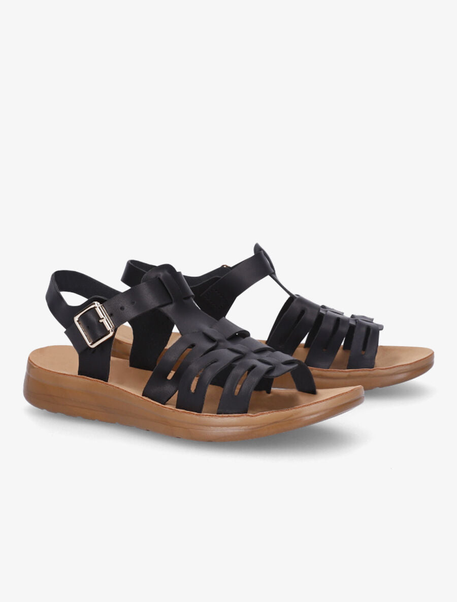 Nu-pieds style spartiates - Noir - 4