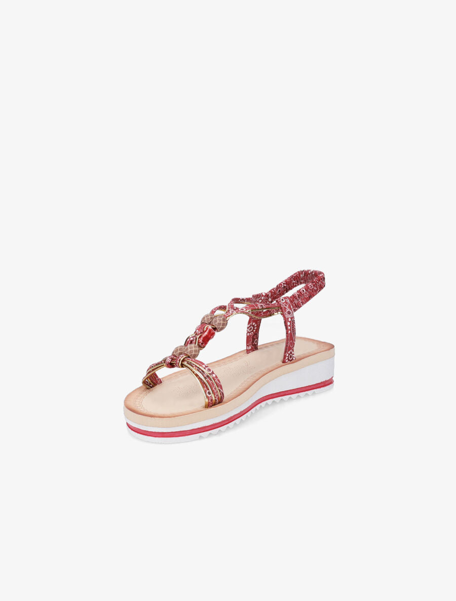 Nu-pieds imprimés à perles - Rouge - 3