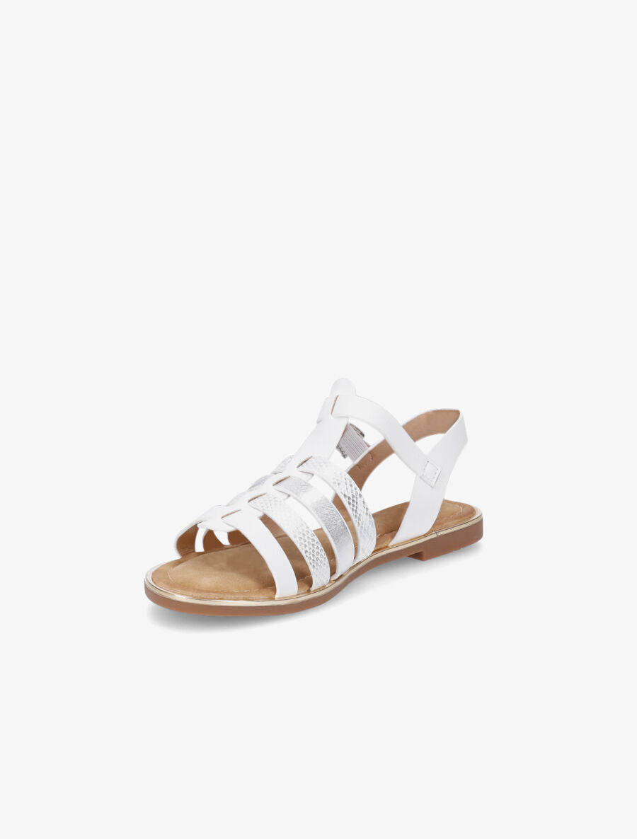 Nu-pieds en simili à multibrides - Blanc - 3