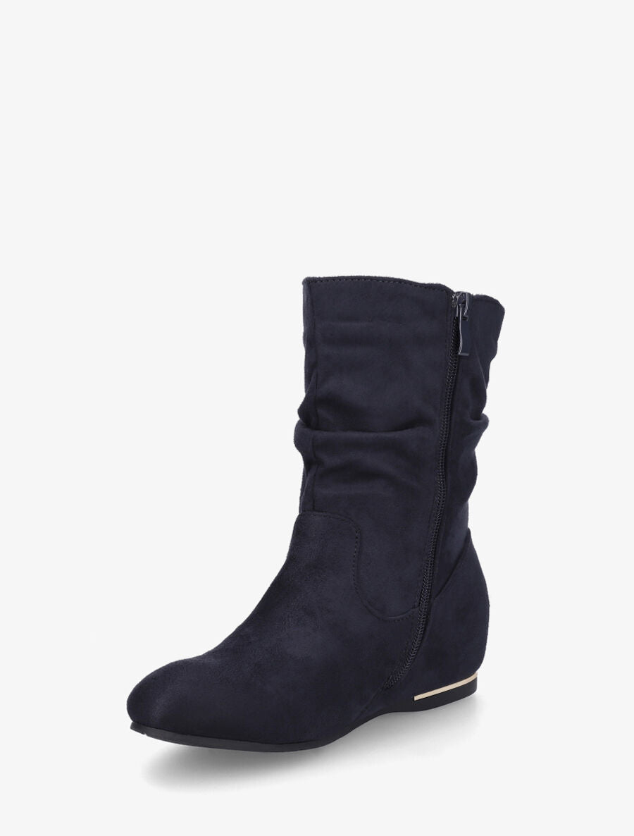 Bottines plates à empiècement métallique - Marine - 3