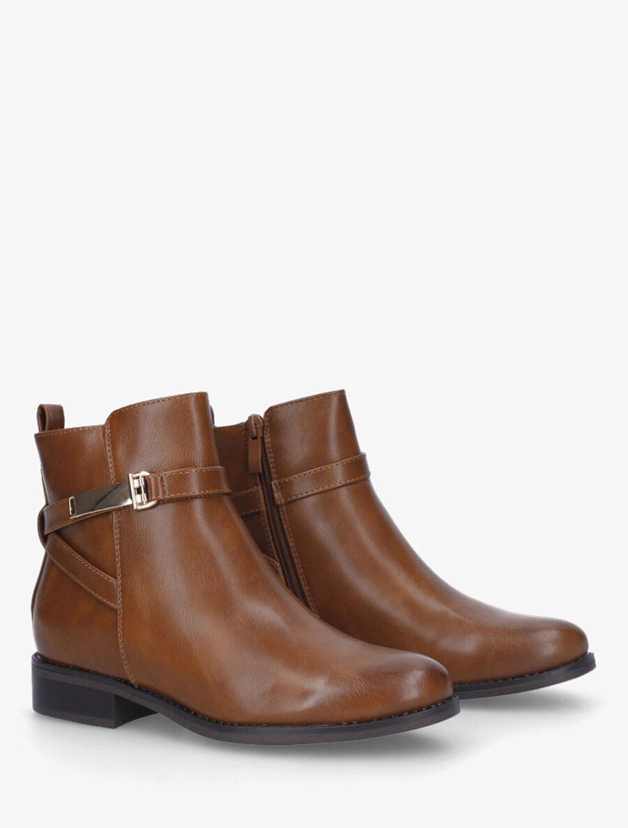 Bottines à boucle - Camel - 5