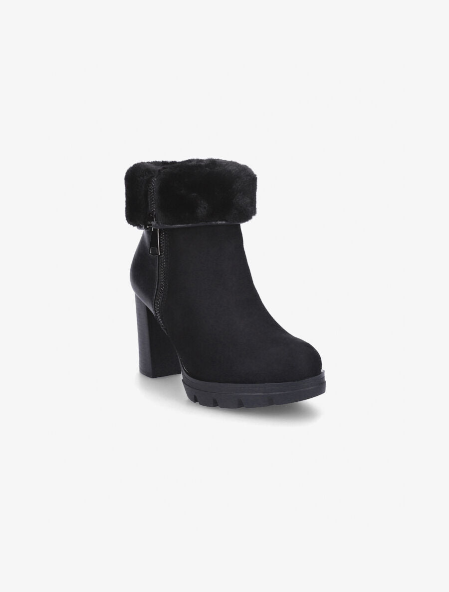 Bottines fourrées bimatières noir - Noir - 2