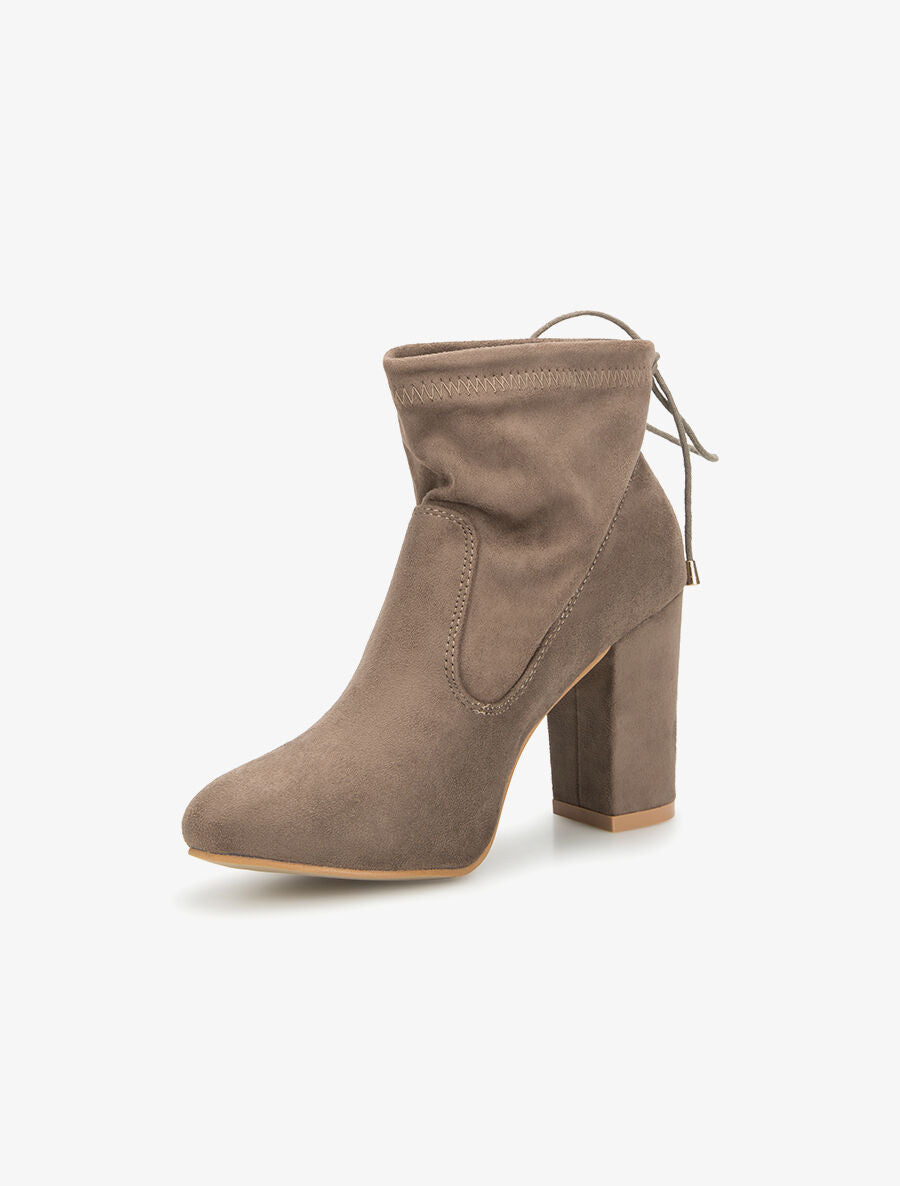 Bottines cheville à cordon - taupe - 3