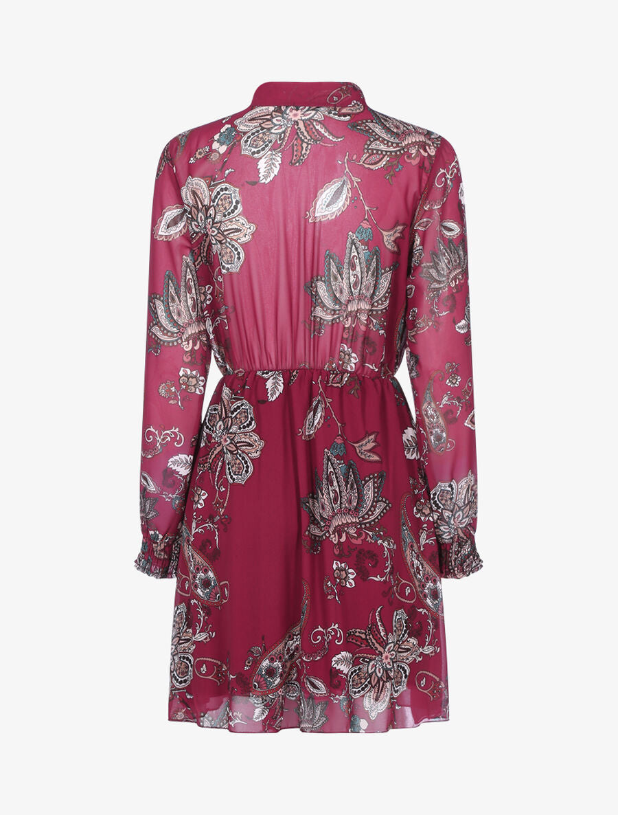 Robe à imprimé cachemire floral - Lie de vin - 2