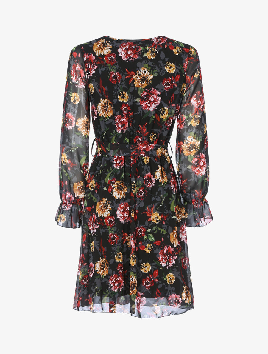 Robe cache coeur à imprimé fleuri - Noir - 2