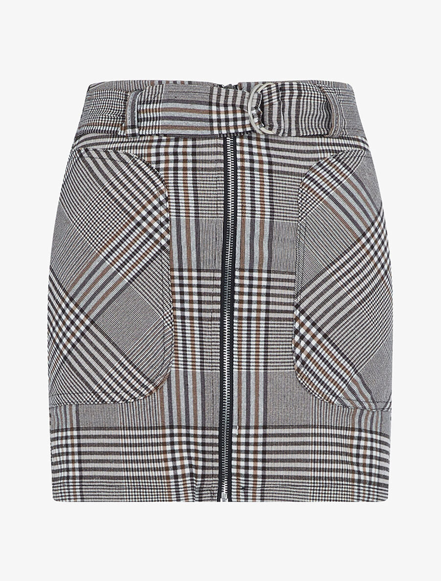 Mini jupe à imprimé Prince de Galles - Camel - 1