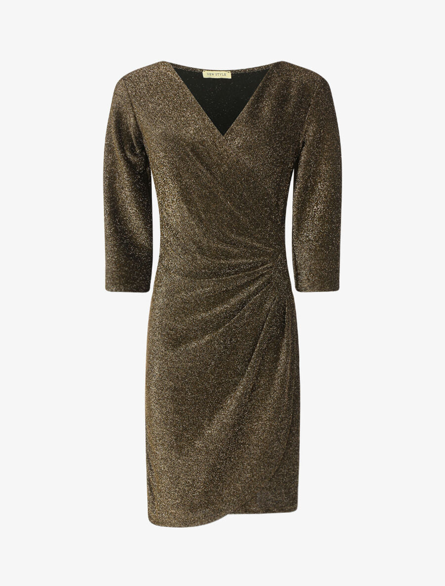 Robe fourreau pailletée - Or - 1