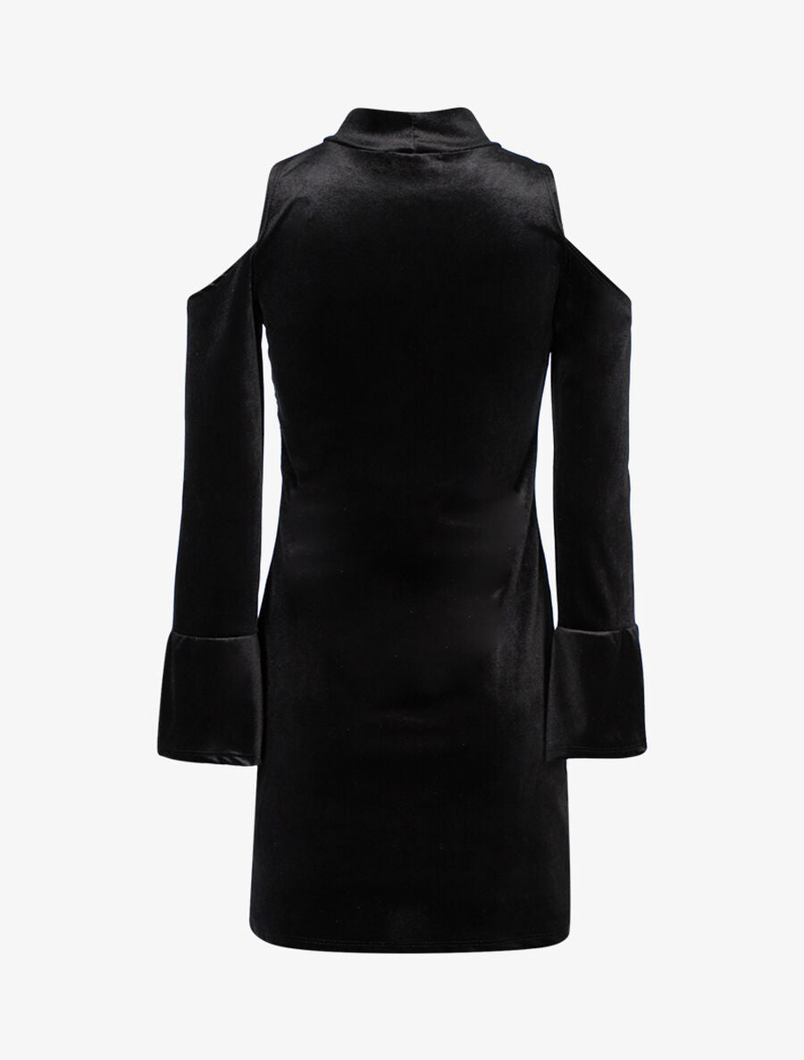 Robe en velours à épaules nues - Noir - 2