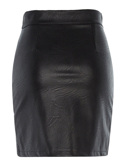 Jupe en simili zip avant - noir - 2