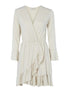 Robe effet portefeuille bas volanté - beige clair - 1