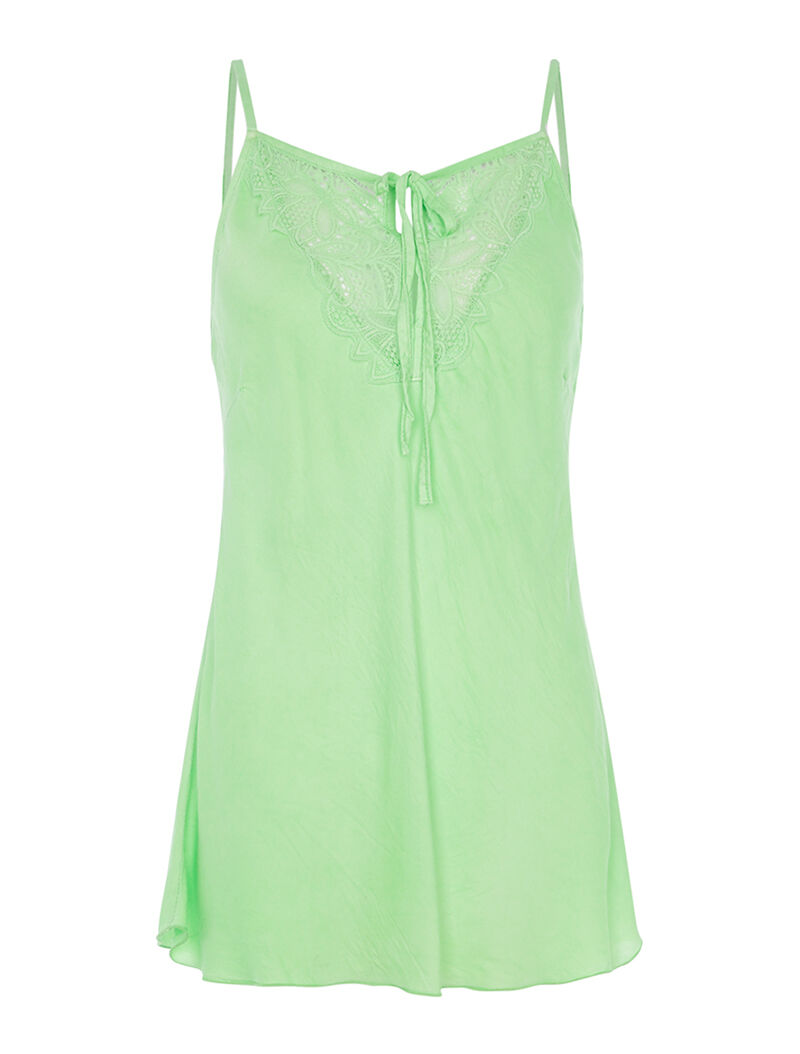 Caraco décolleté à dentelle - vert fluo - 1