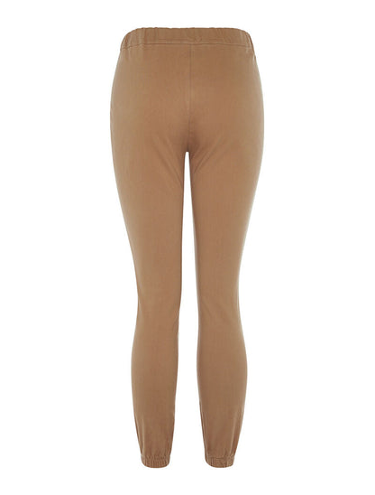 Broek 7/8 met elastische boorden - camel