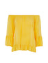 Blouse fluide volantée - jaune - 1