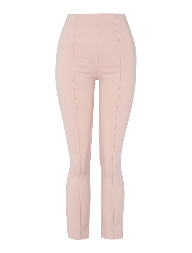 Pantalon à couture verticale - rose poudré - 1