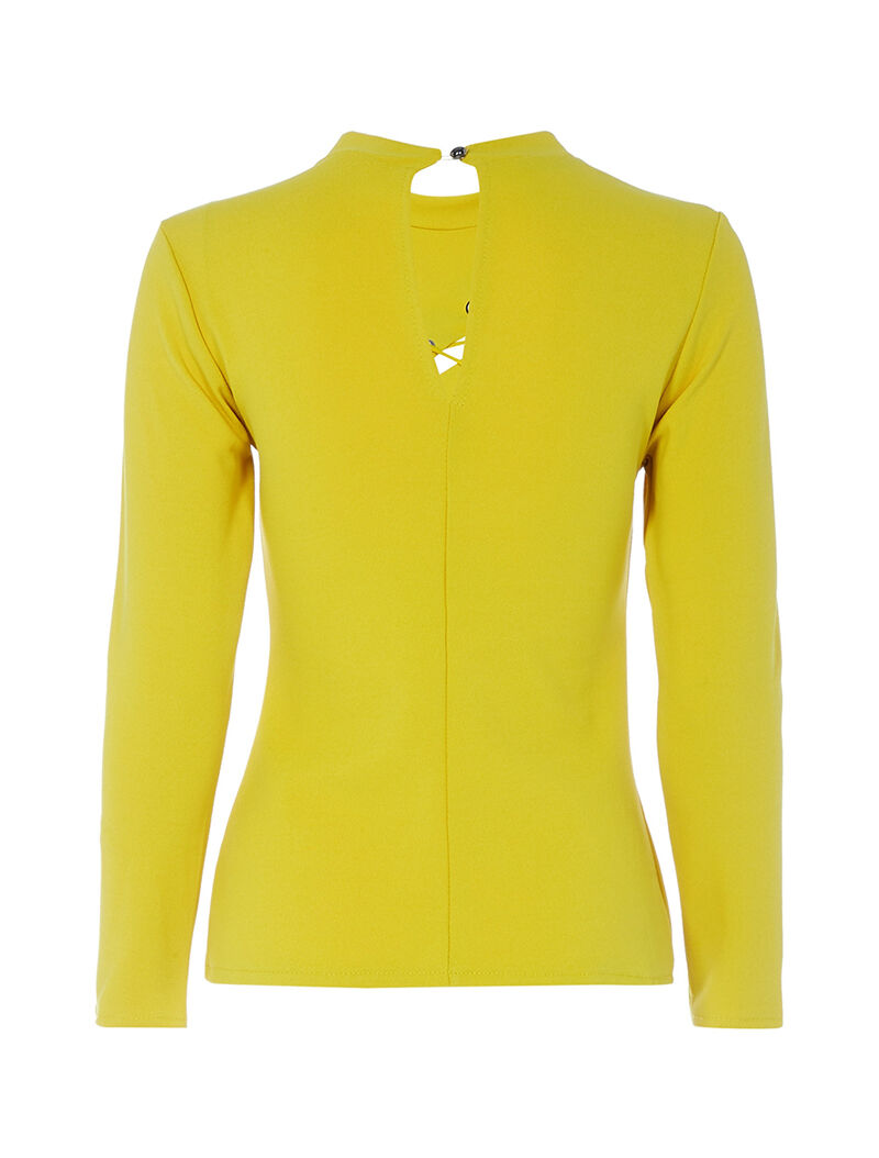 Top fluide à oeillets et lacets - jaune - 2